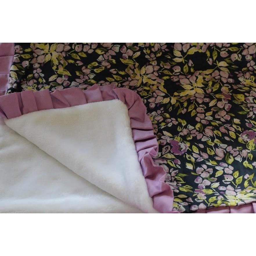 Baby Blankets Blanket Bougainvillea Lilac And Navy Floral Baby Bedding Home Living