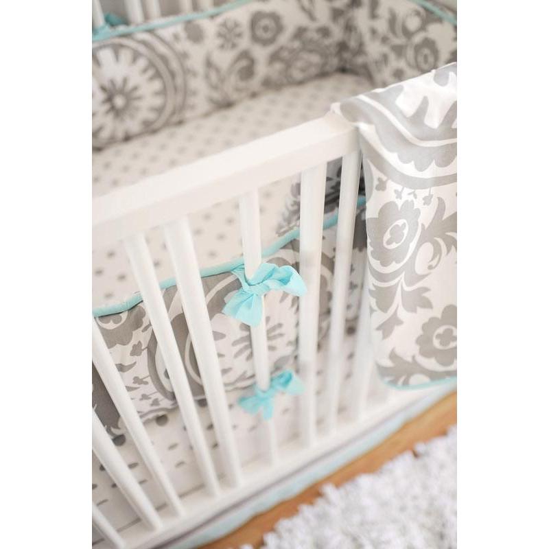 Aqua Gray Wink Baby Bedding Set Jack And Jill Boutique