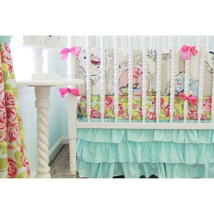 Beautiful Bird Baby Bedding Aqua Pink Crib Bedding Jack And