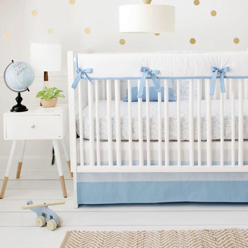 light blue crib sheet