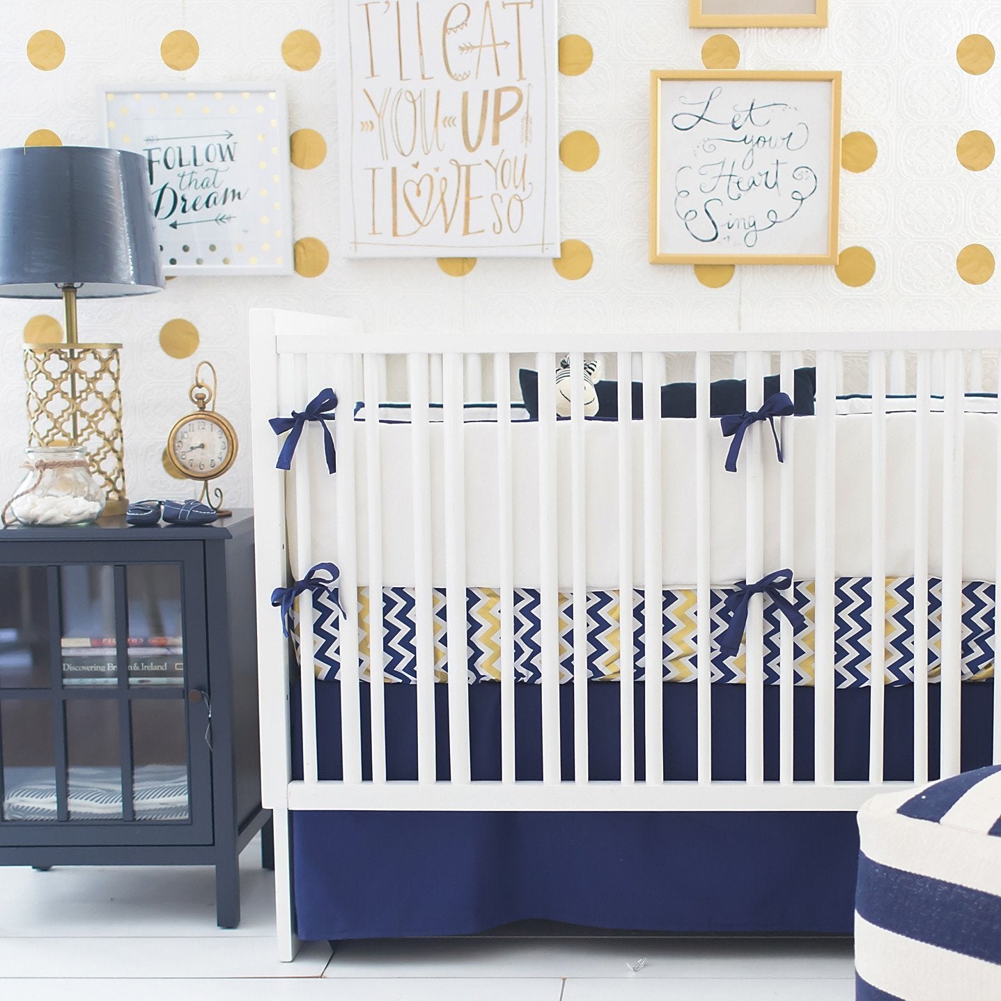 navy nursery bedding