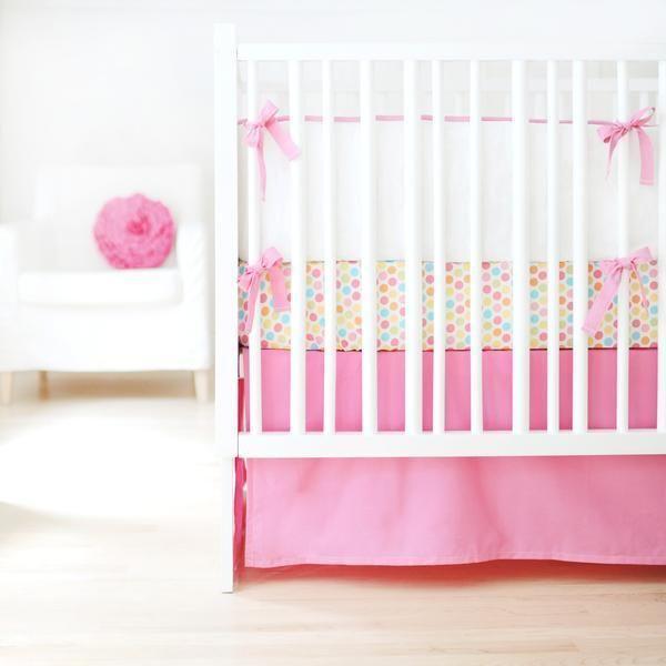 Bumper Sweet Simple Seperates Hot Pink Crib Baby Bedding Set