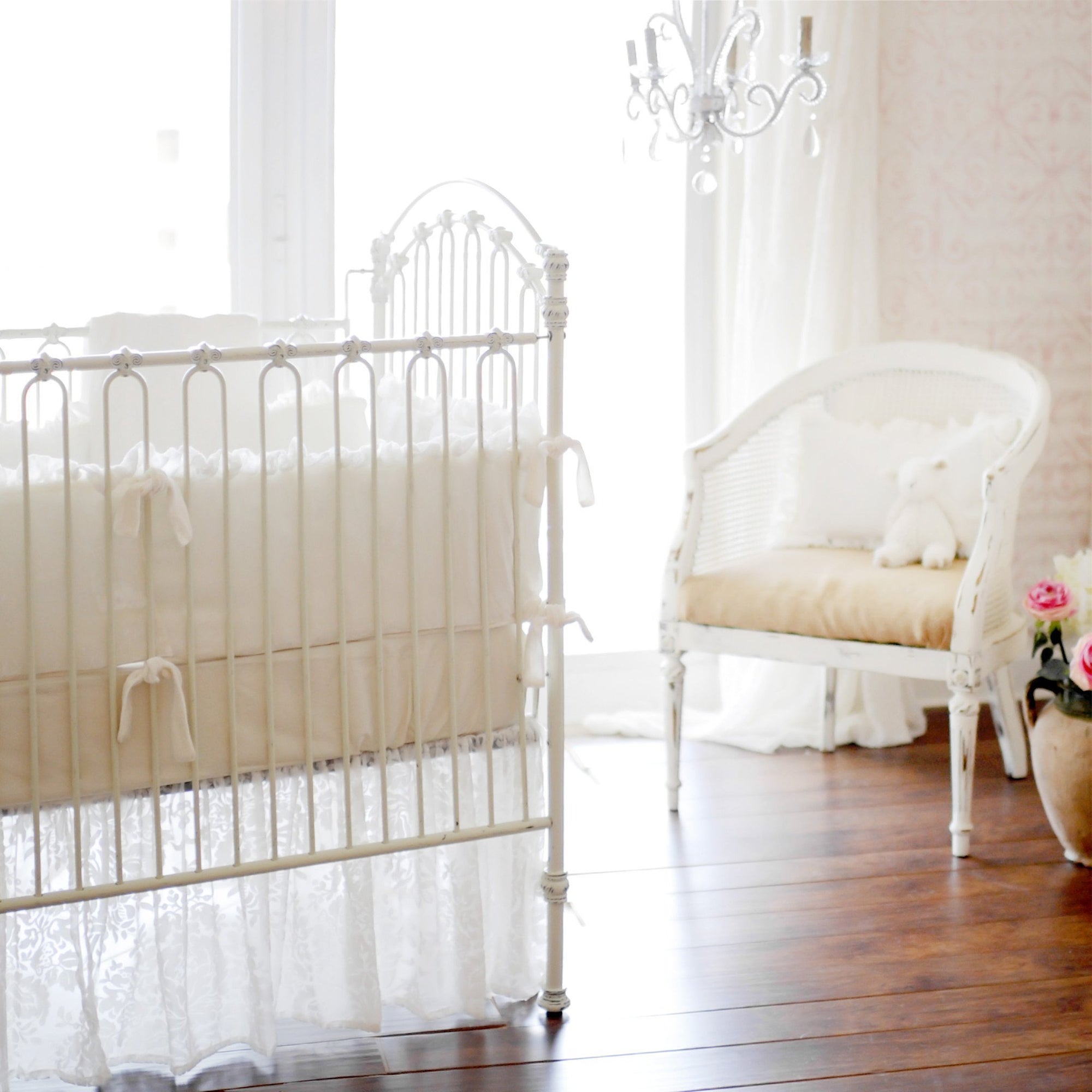 ivory crib bumper