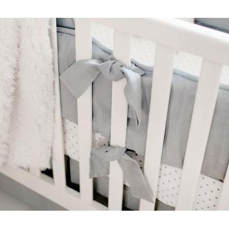 Bumper Washed Linen In Gray Crib Baby Bedding Set Jack And