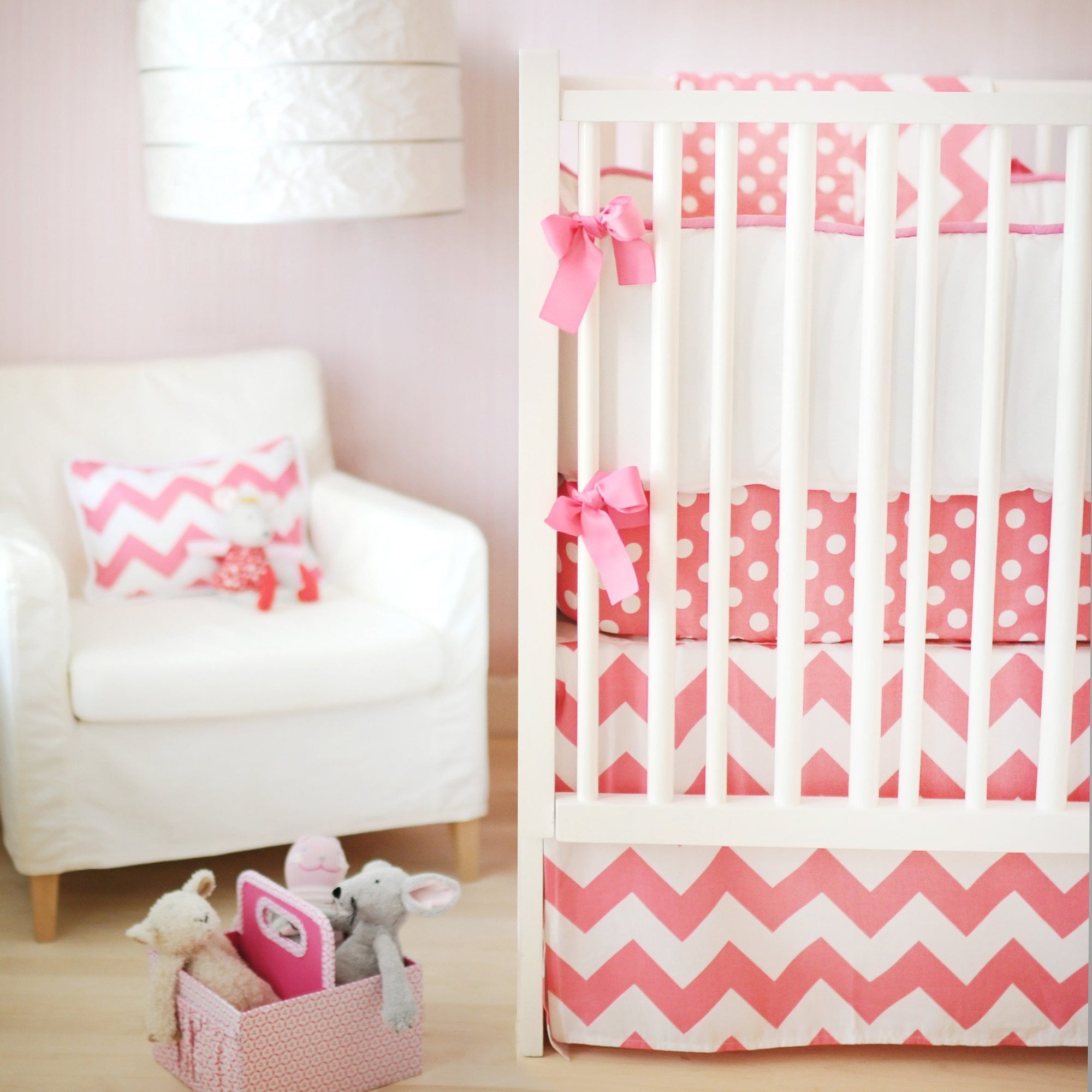 Bumper Zig Zag Baby In Hot Pink Crib Baby Bedding Set Jack And