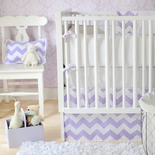 Bumper Zig Zag Baby In Lavender Crib Baby Bedding Set Jack And