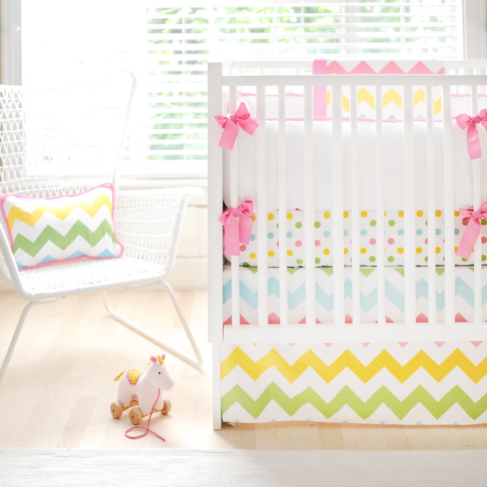 Bumper Zig Zag Baby In Rainbow Crib Baby Bedding Set Jack And