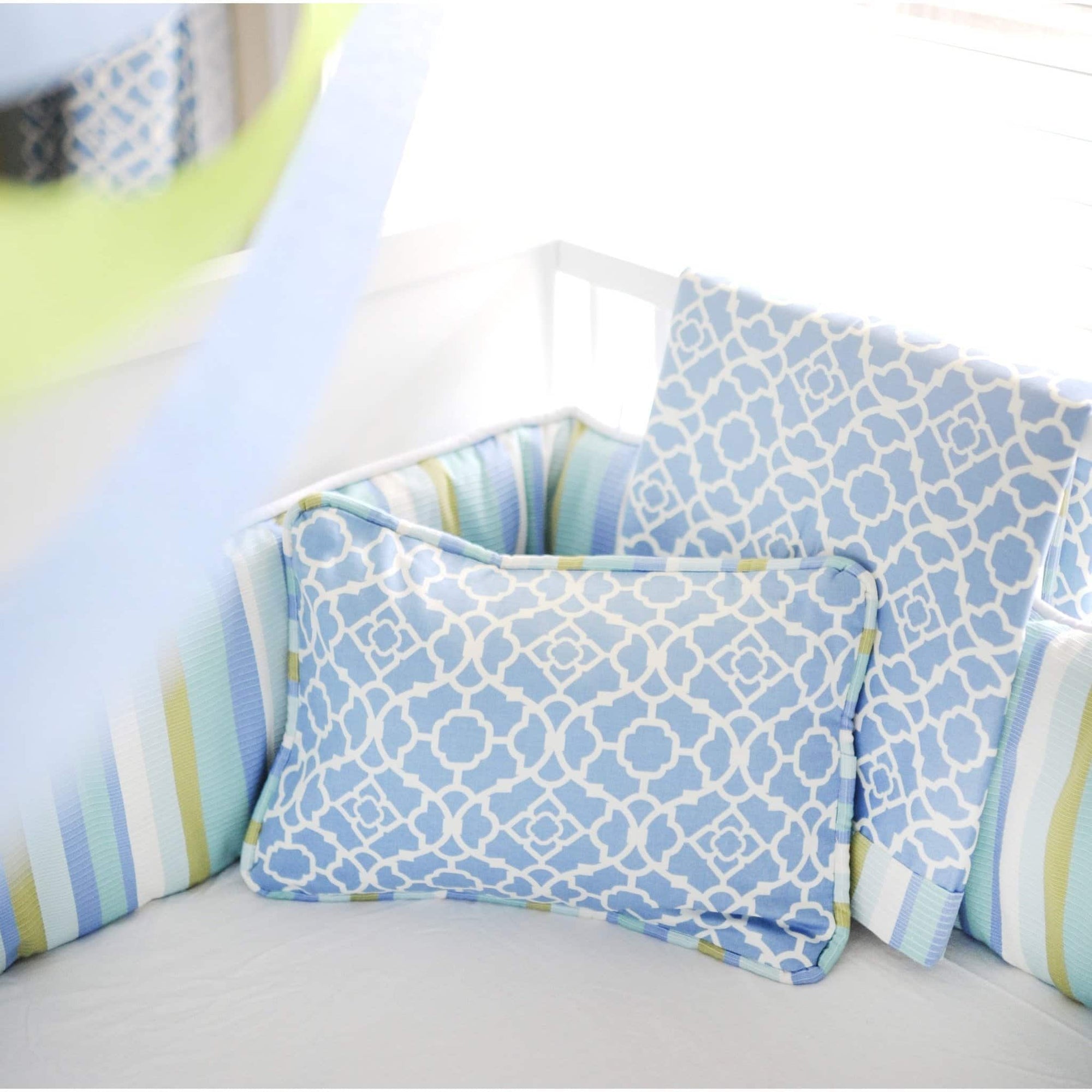 By The Bay Baby Blue White And Green Baby Bedding Set Jack And