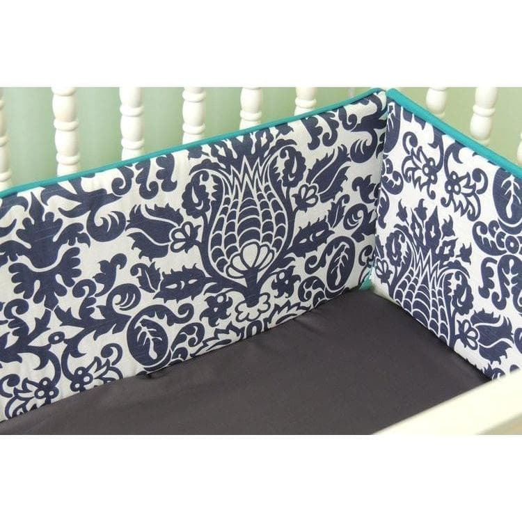 Chevron Damask Baby Bedding Lime Navy Crib Bedding Set Jack