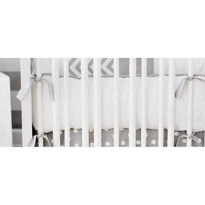 Crib Bumper White Gray Sweet Simple Crib Baby Bedding Set