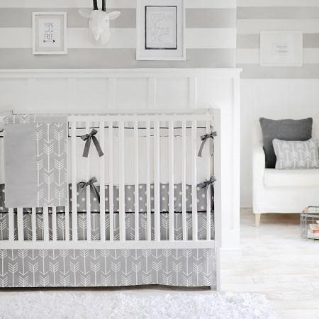 Crib Sheet Gray Arrow Wanderlust In Gray Crib Baby Bedding Set Jack And Jill Boutique