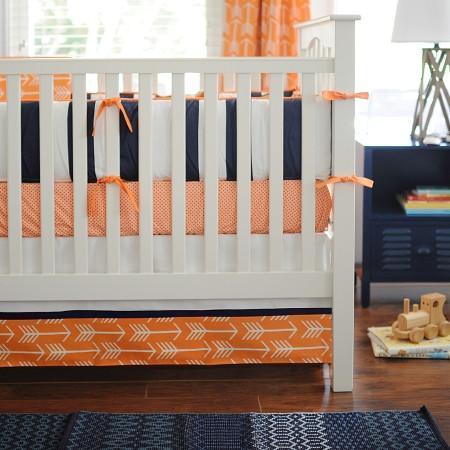 orange crib sheet