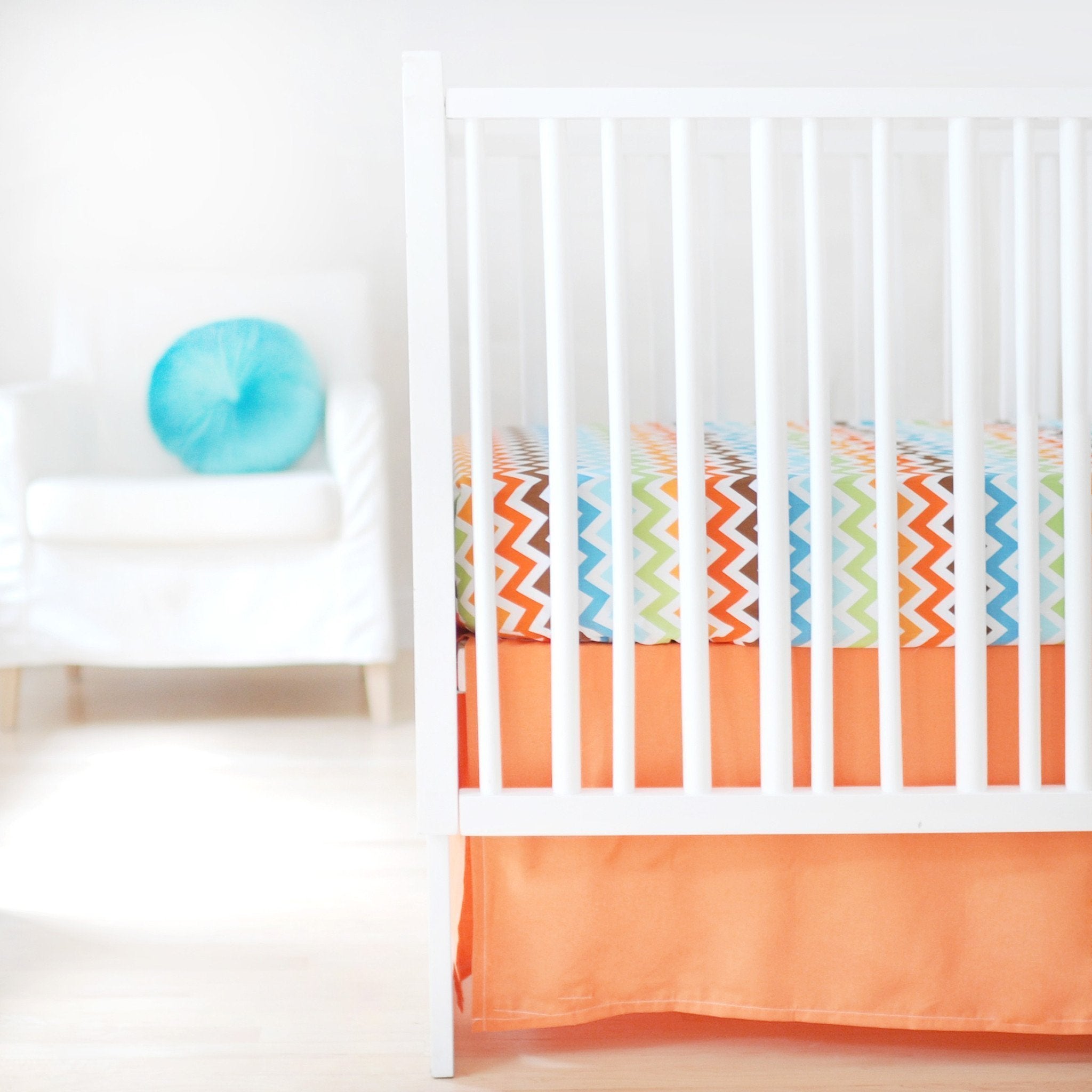 orange crib bedding