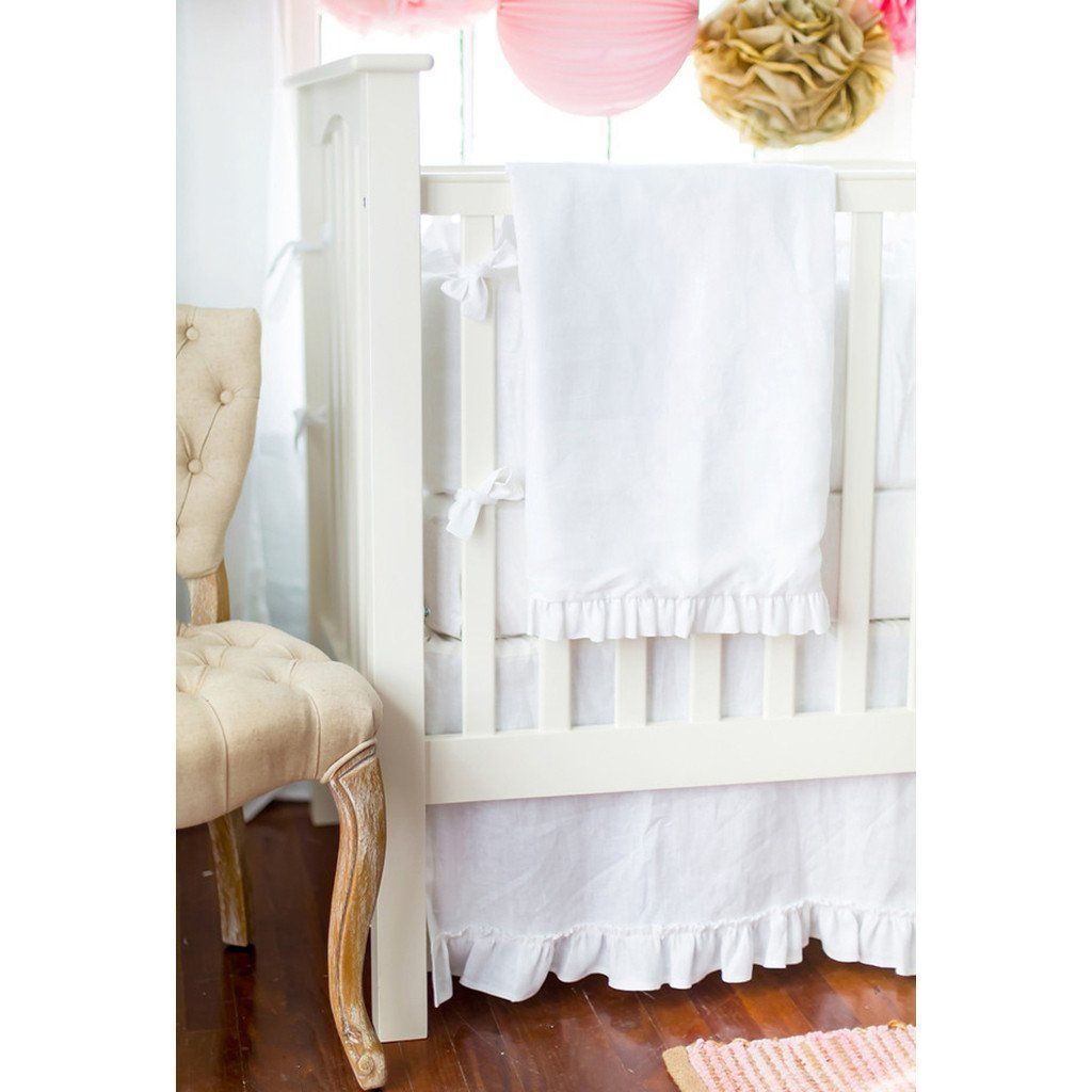 white crib sheet set