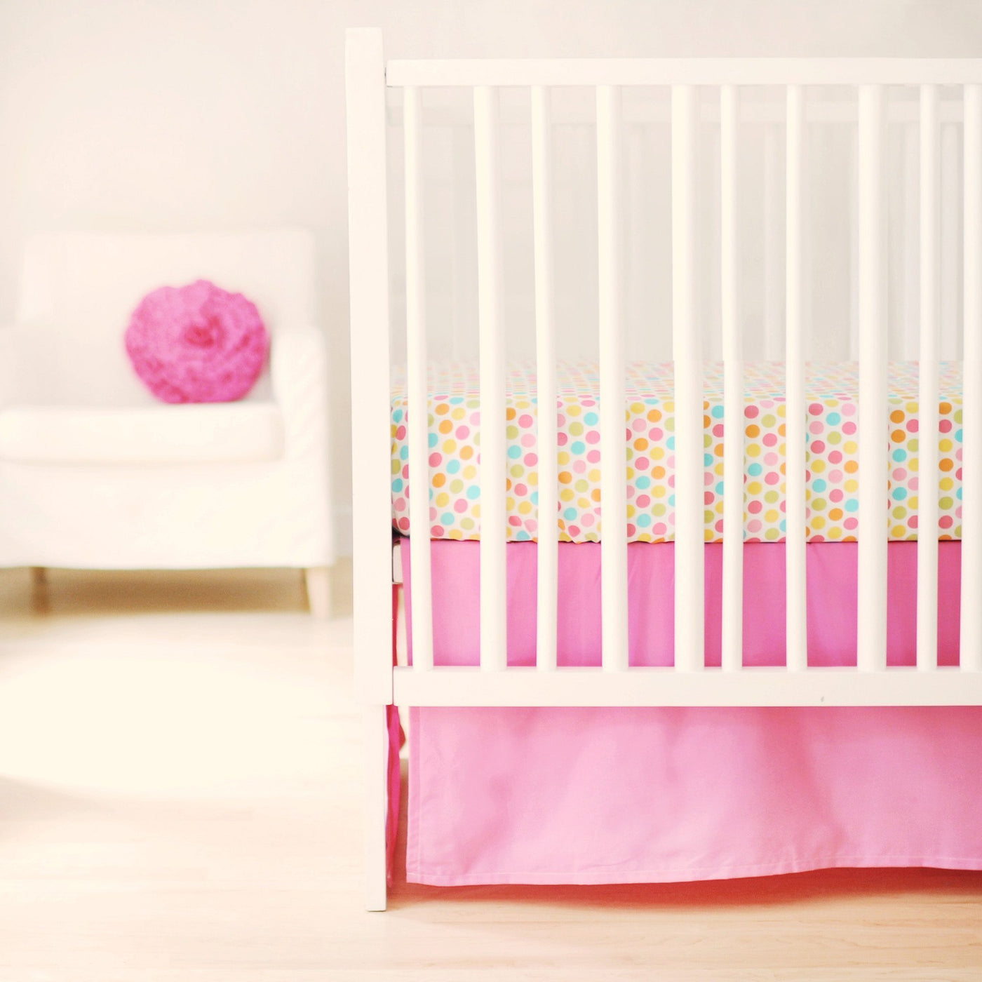 pink crib bumper set