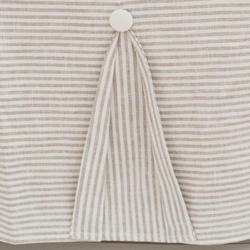 Crib Skirt Washed Linen In Ecru Stripe Baby Bedding Set Caden