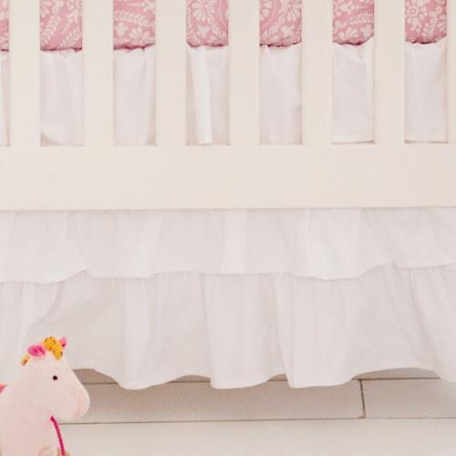 Crib Skirt White Ruffled 3 Tier Waterfall Caden Lane Sale