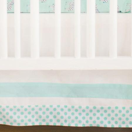 Crib Skirt Zebra Parade In Mint Caden Lane Sale Compare Jack