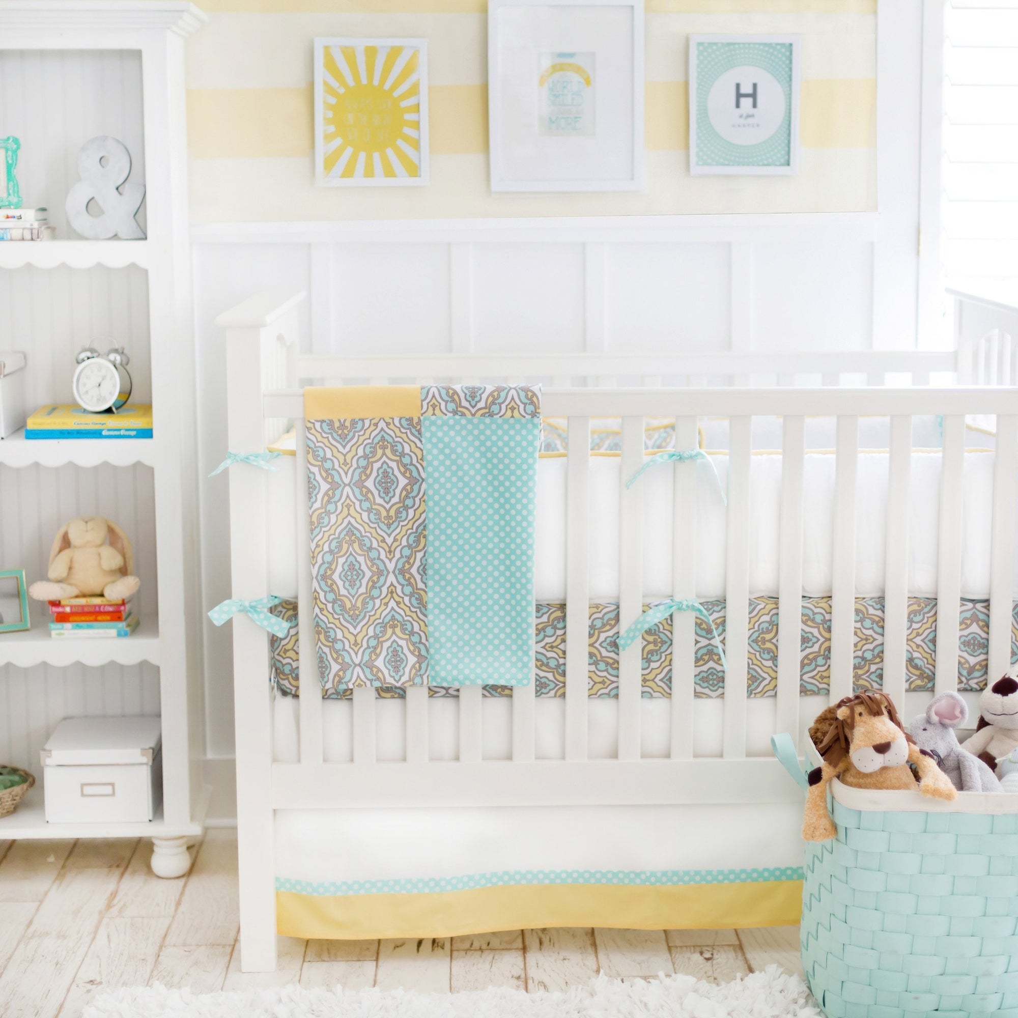 teal baby bedding set