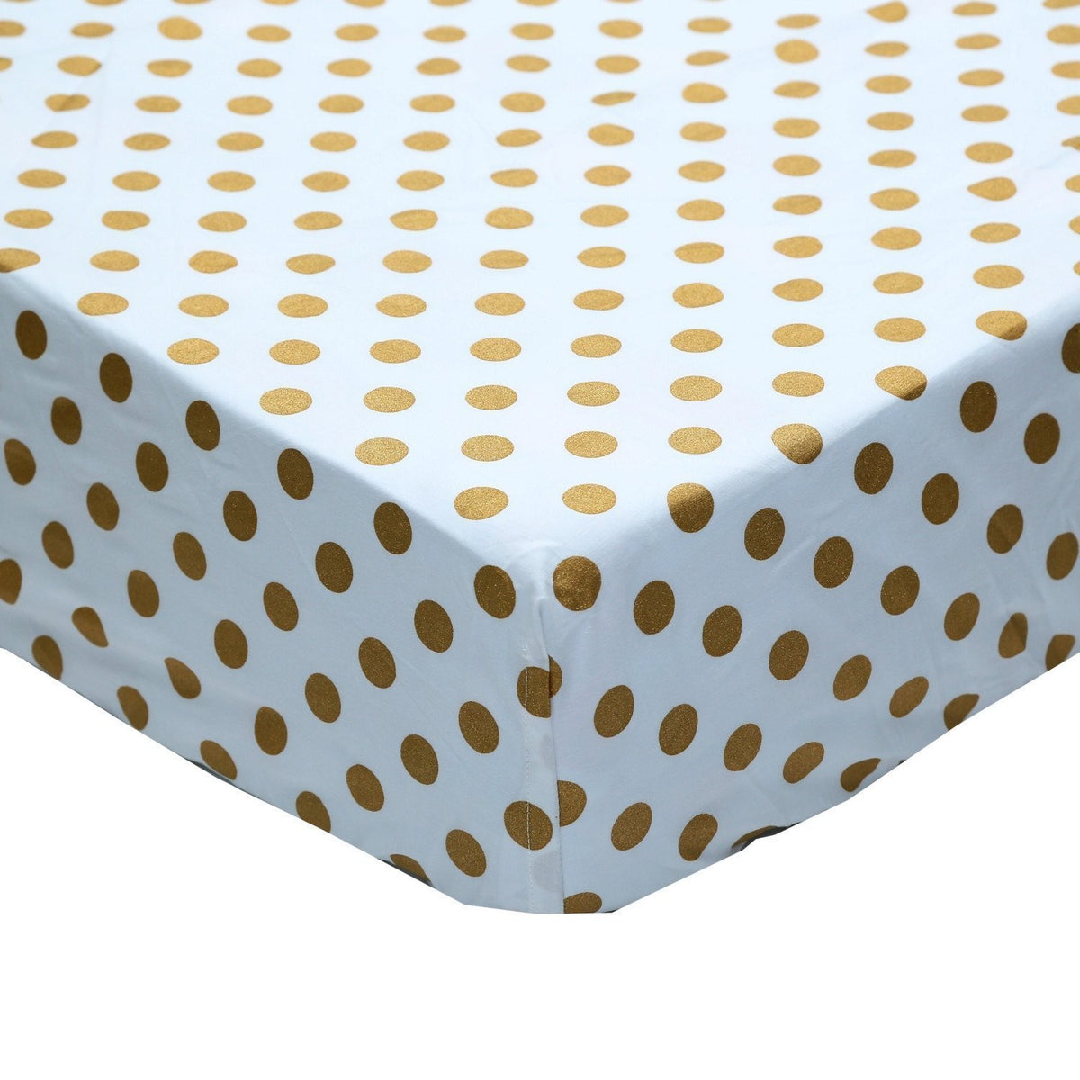 Fitted Crib Sheet | Metallic Gold Polka Dots - Jack and ...