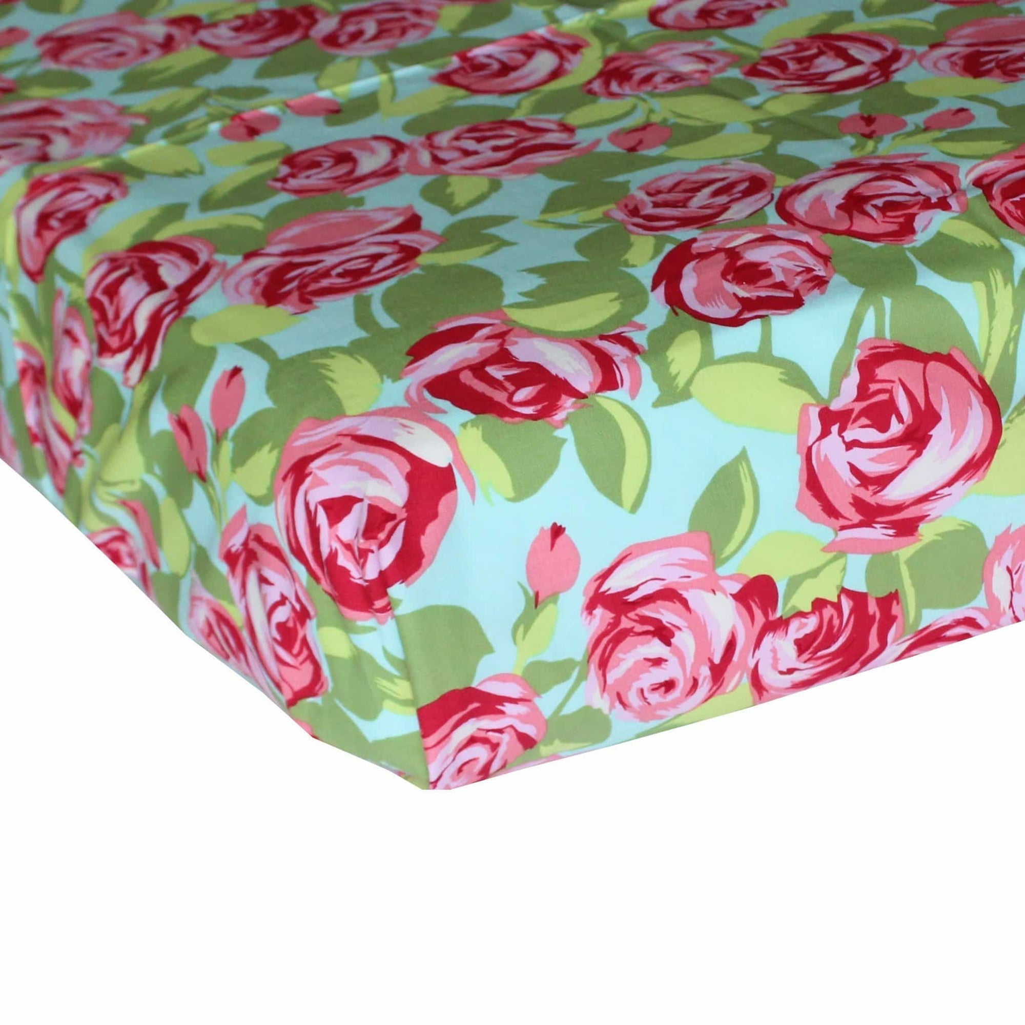 Fitted Crib Sheets Retro Rose Pink Aqua Green Jack And Jill