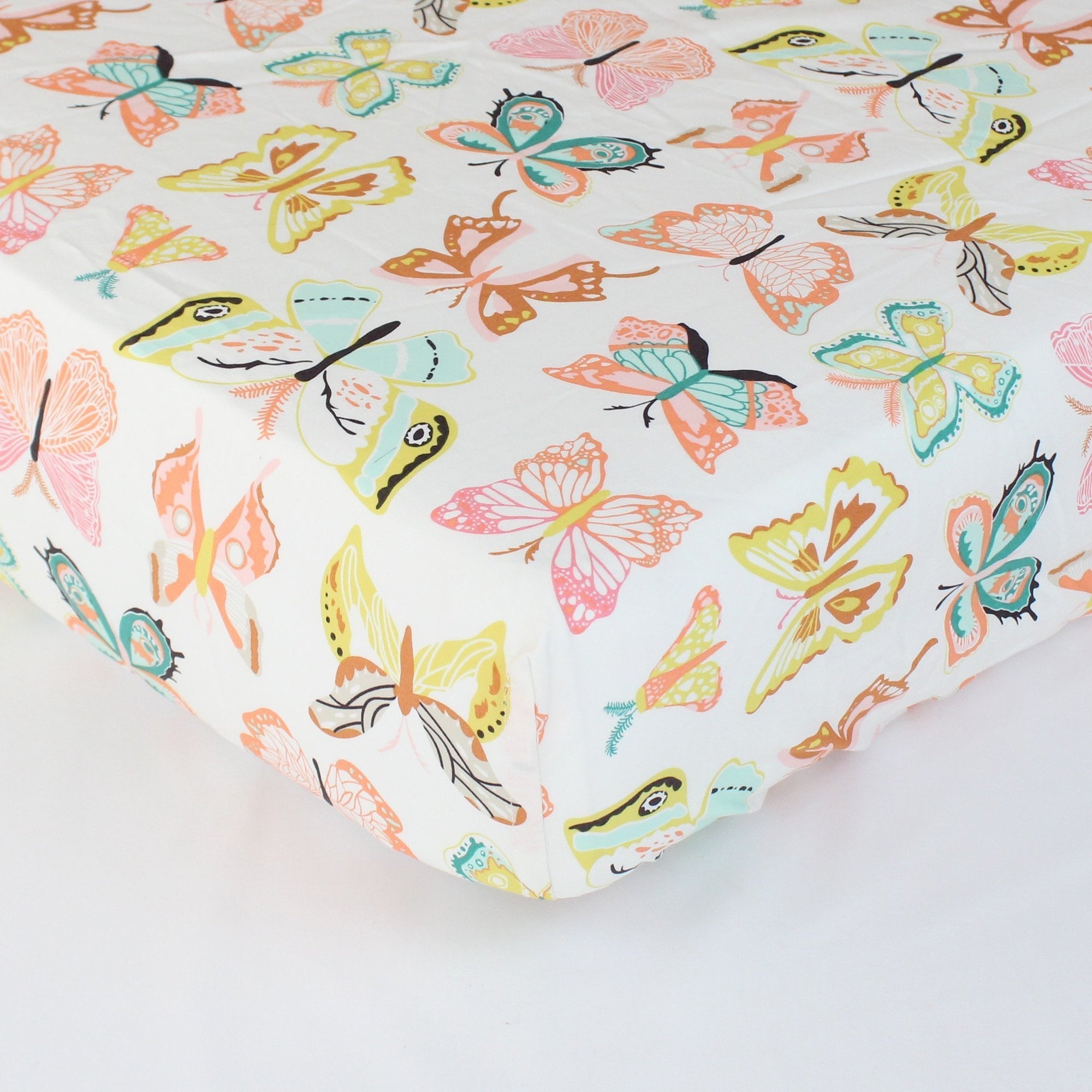 Fitted Crib Sheets Winged Butterflies Bright Pastel Jack And