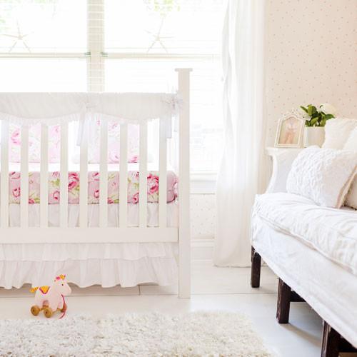 white crib sheet set