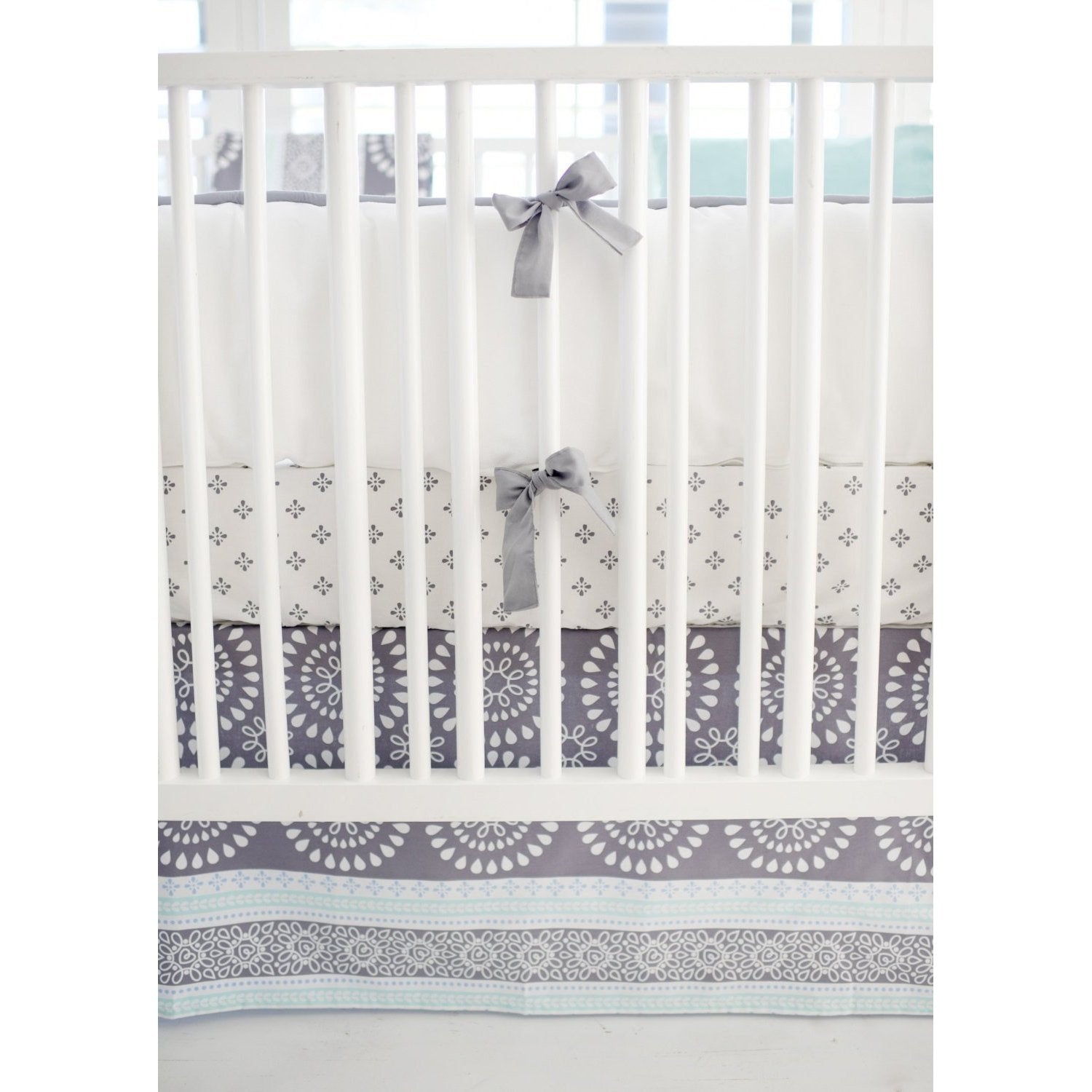 Gray Aqua Harper In Aqua Baby Bedding Set Jack And Jill Boutique