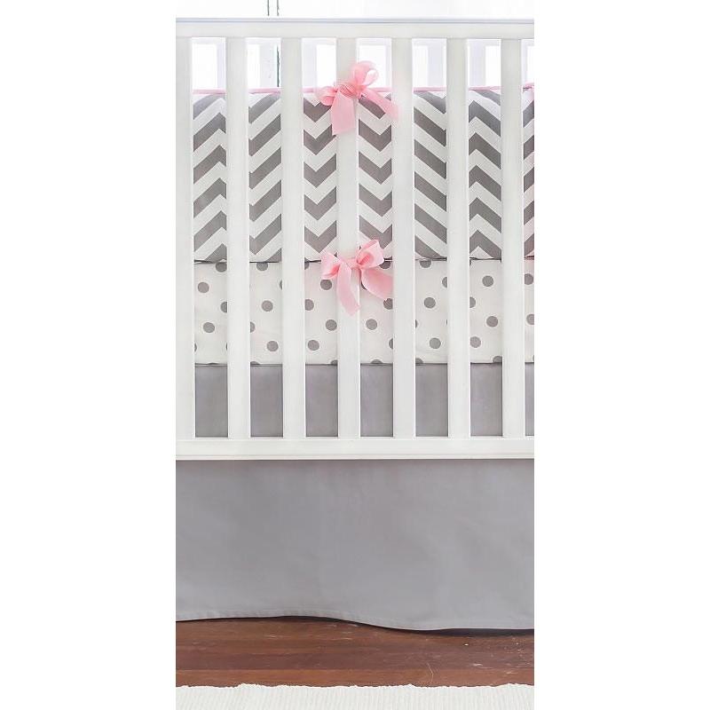 pink and gray chevron crib bedding sets