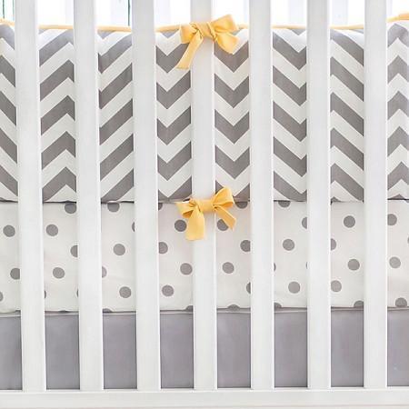 Gray Yellow Chevron Crib Baby Bedding Set Jack And Jill Boutique