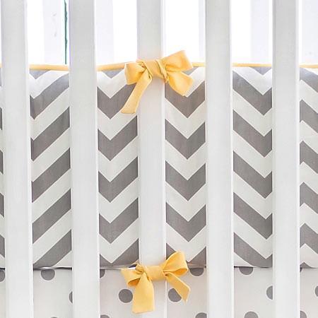 Gray Yellow Chevron Crib Baby Bedding Set Jack And Jill Boutique