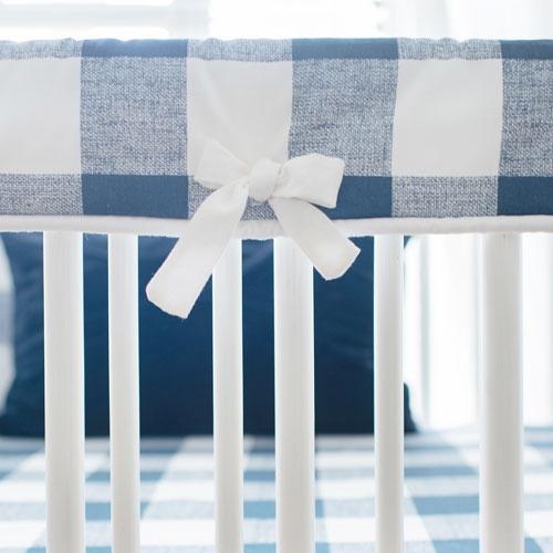 blue plaid crib bedding