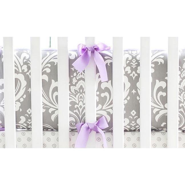 Lavender Gray Bumper Lavender Gray Damask Wisteria In