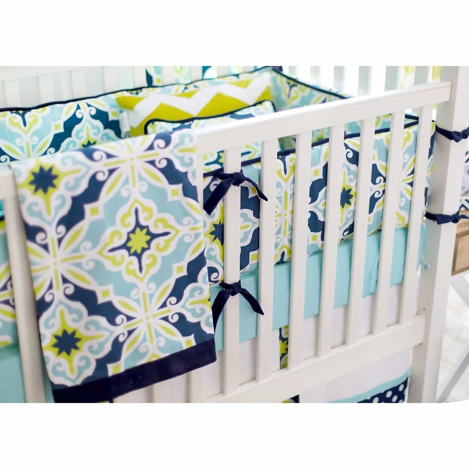 green baby bedding set