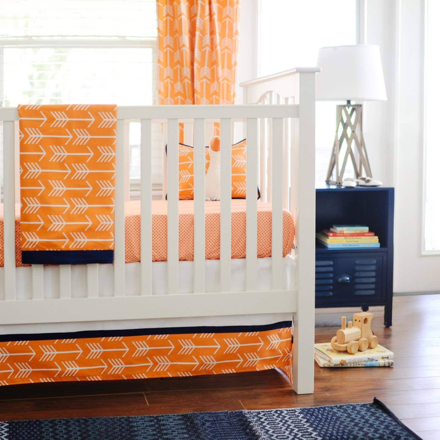 navy crib set