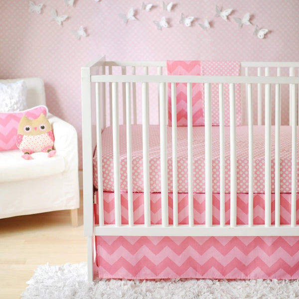 Pink Chevron Zig Zag Baby In Pink Sugar Baby Bedding Set Jack