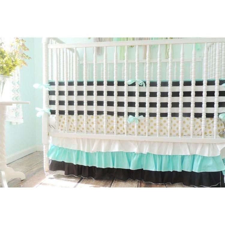 black and white striped crib bedding