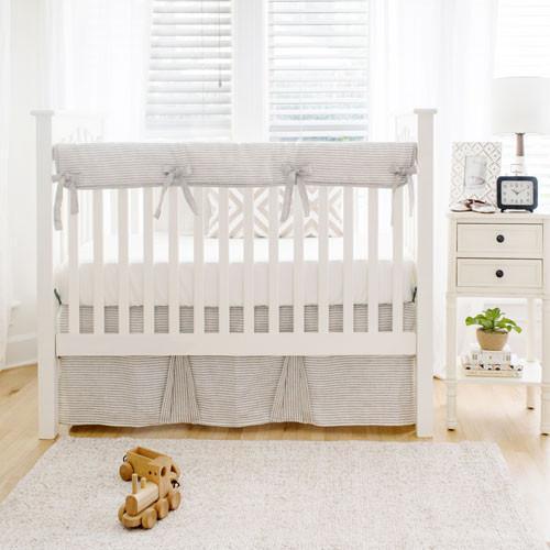 Washed Linen In Ecru Stripe Baby Bedding Set Jack And Jill Boutique