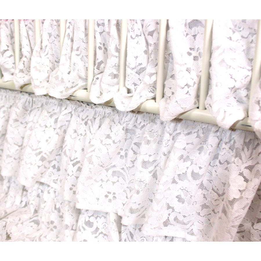 white lace crib skirt