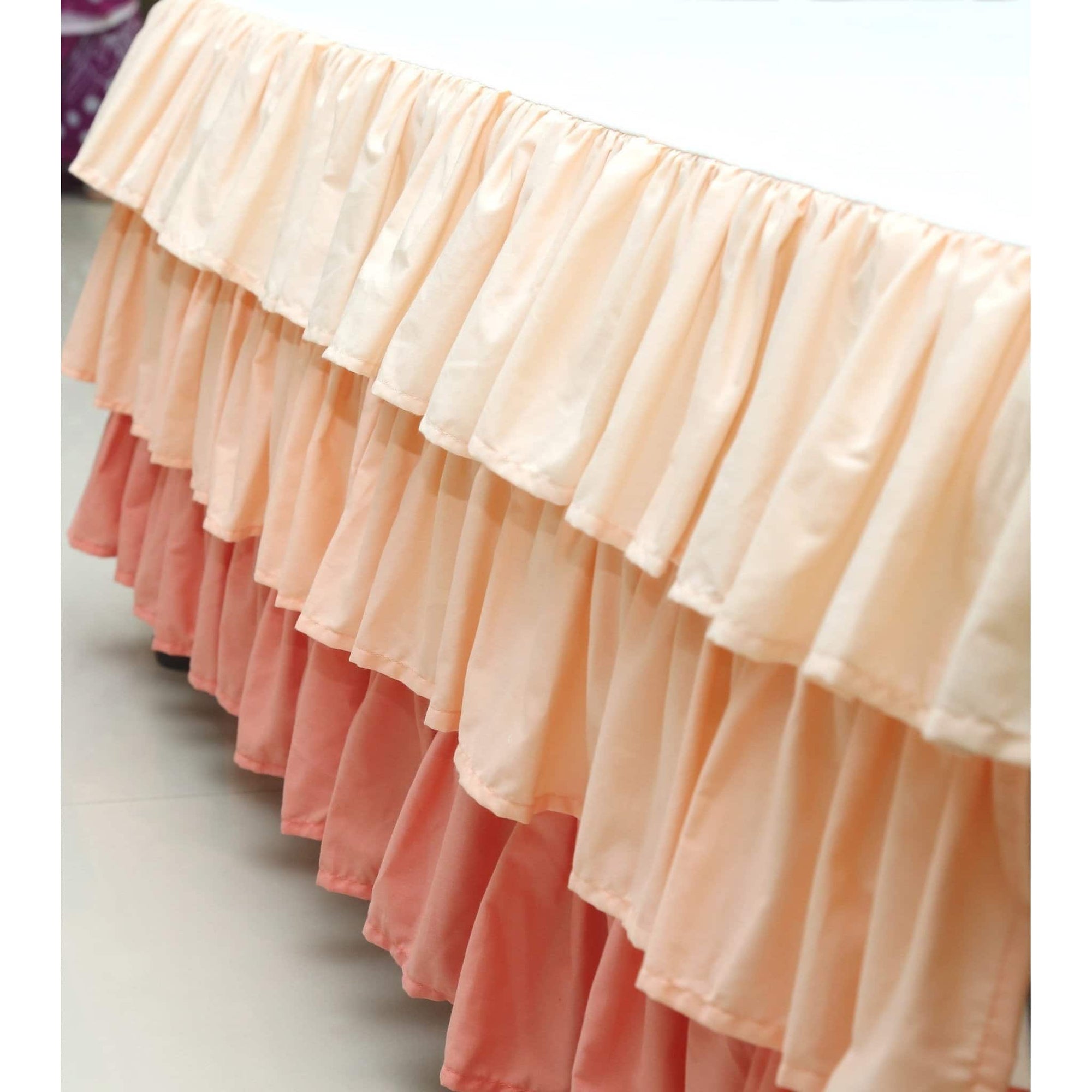 peach crib skirt