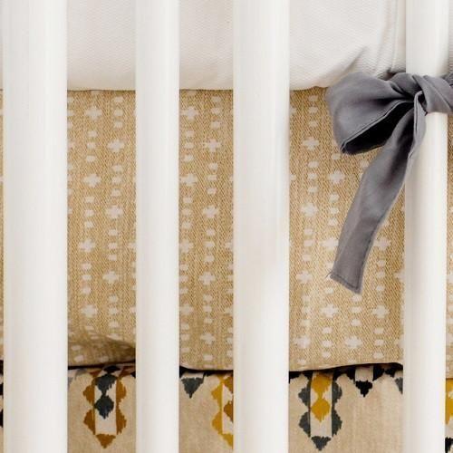 Weave It Alone In Citron Crib Sheet Aztec Navajo In Gold Crib