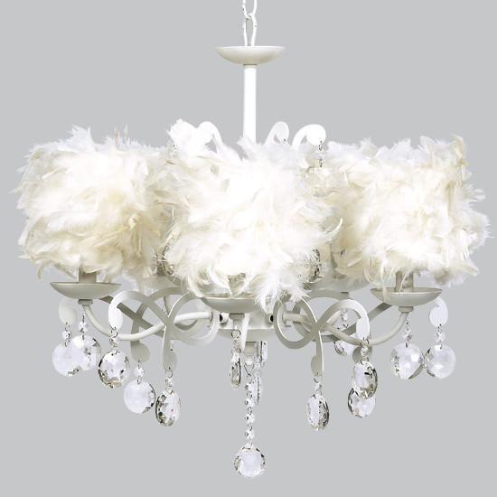 white feather ceiling light