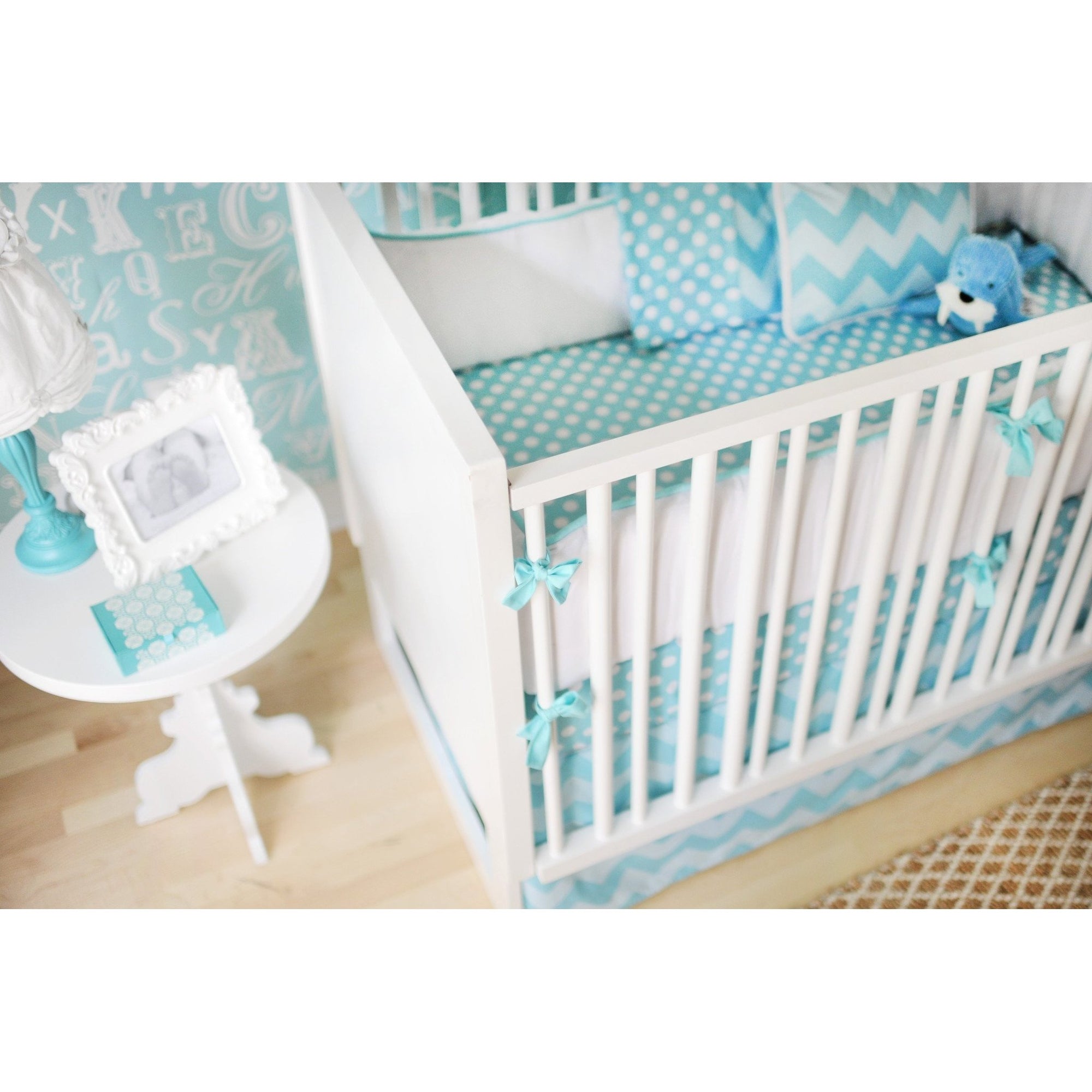 Zig Zag Baby In Aqua Baby Bedding Set Jack And Jill Boutique