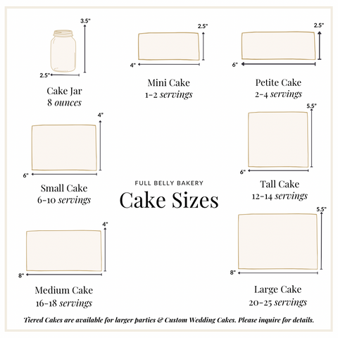 Large Cakes (35+ servings) 1/2 Sheet | 12
