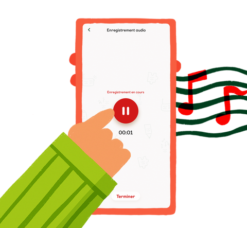 Mon enregistreur vocal sur l'appli