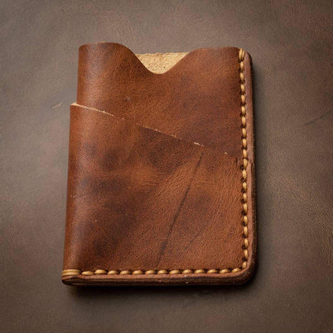 Leather Card Holder - English Tan