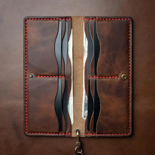 Heritage Brown leather long wallet