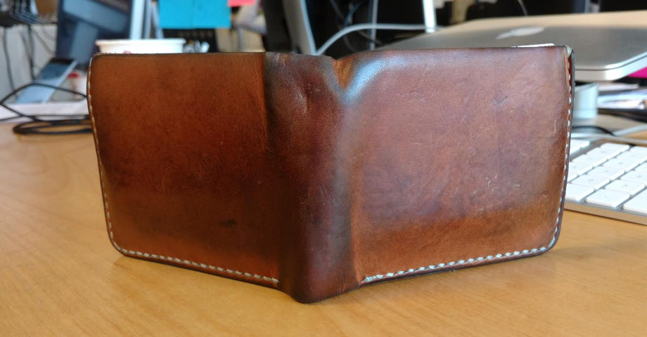 wallet made from vegetable tanned leather