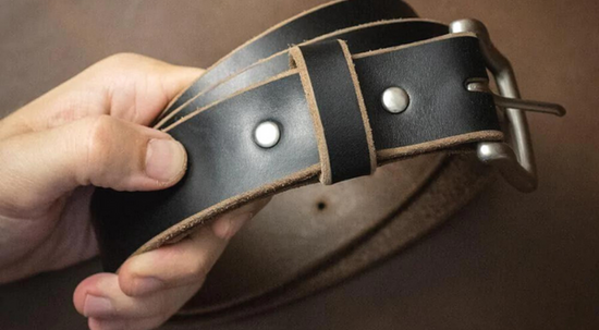 Men's Black Leather Belt Canada, Three Variations