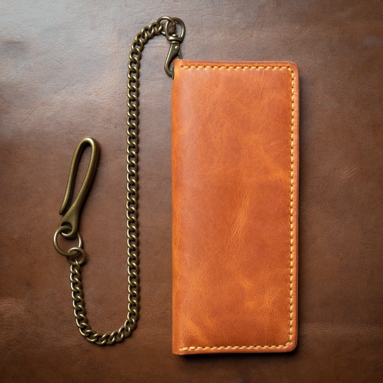 Leather Long Wallet - English Tan